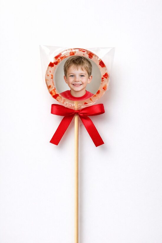 Attēla karamele uz kociņa, logo karamele