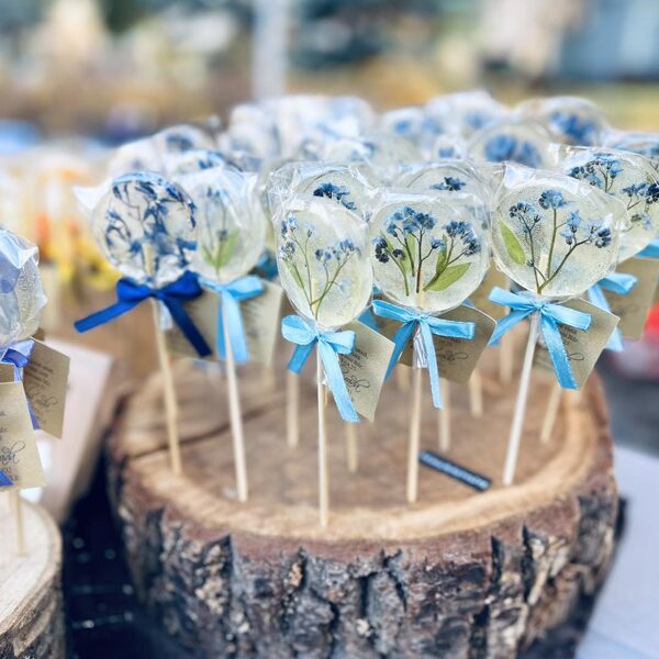 edible flower lollipops